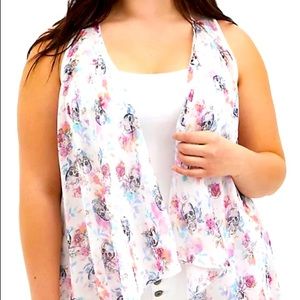 NWT Torried chiffon floral vest